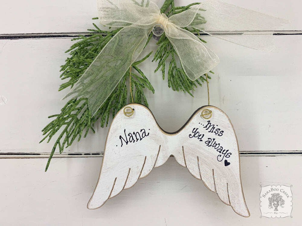 Angel Wings Ornament - Personalized Lost Loved One Ornament, In Loving Memory Gift