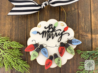 Be Merry Christmas Light Bulbs Ornament (6-15 Bulbs) - Grandkids, Grandchildren or Family Personalized Ornament