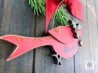 Cardinal Ornament - Personalized Cardinal Christmas Ornament, Handmade Wood Memorial Gift