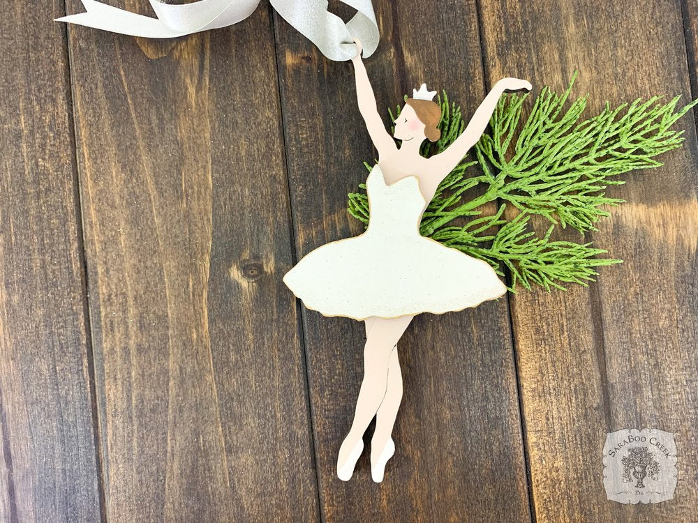 Ballerina Ornament - Hand Painted Wood Ballet Dancer Ornament