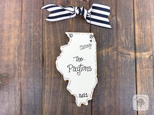 State of Illinois Personalized Ornament