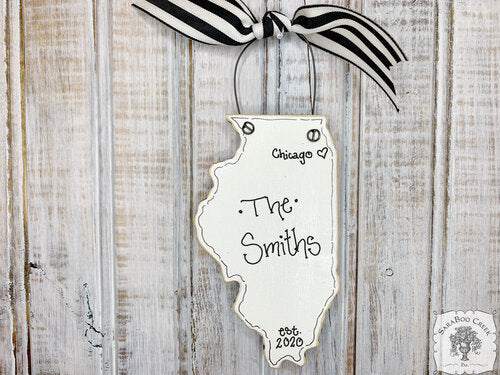 State of Illinois Personalized Ornament