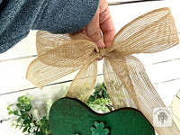 12" Rustic Shamrock Plaque Personalized with a Large Initial - Cute Irish Decor or St. Pats Door Sign