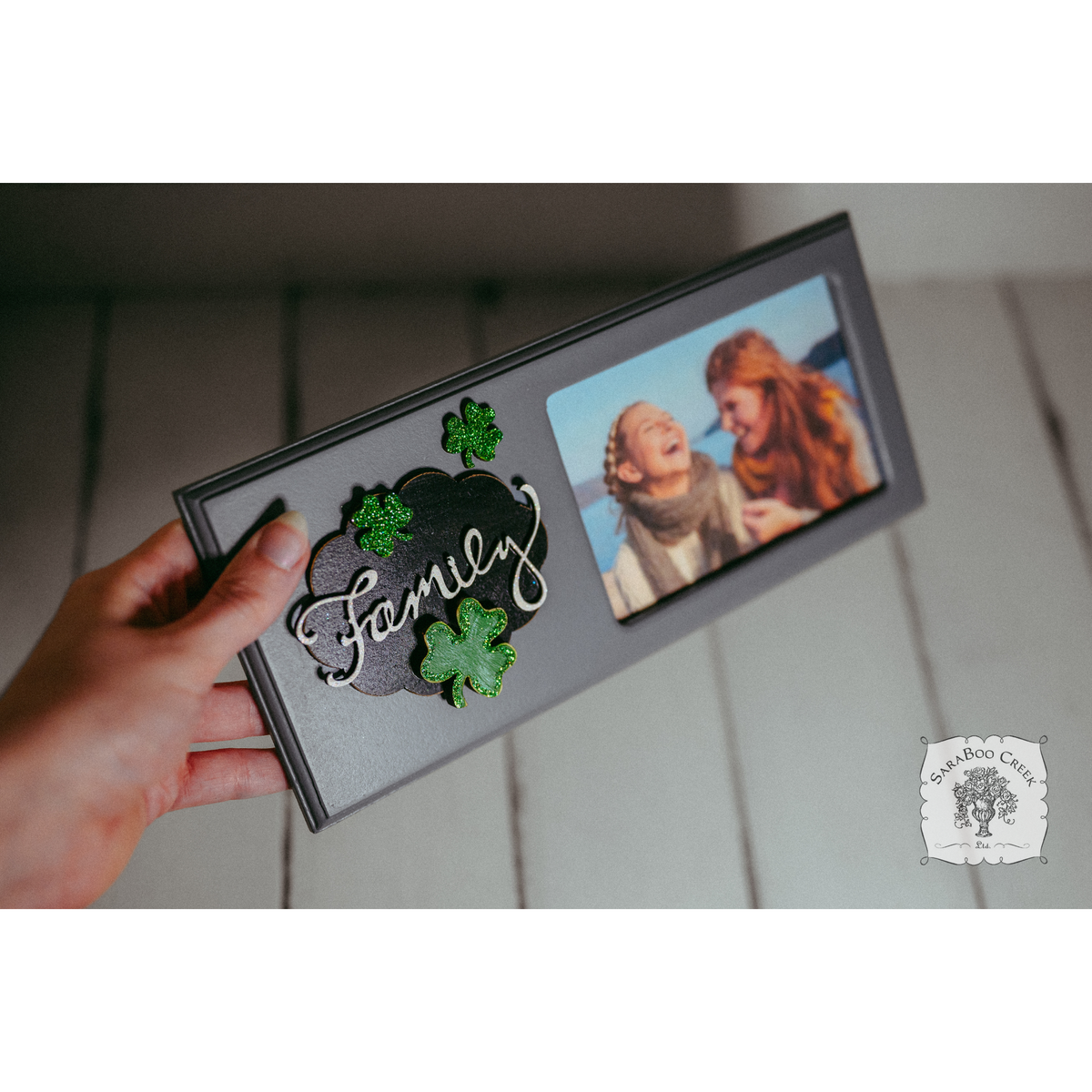 Irish "Family" Picture Frame with Shamrocks