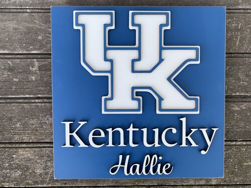 College / University School Sign - University of Kentucky Logo on 12 x 12 Plaque; Handmade Wood