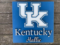 College / University School Sign - University of Kentucky Logo on 12 x 12 Plaque; Handmade Wood