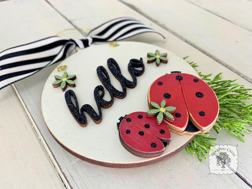 Ladybug Ornament - Cute Lady Bug Garden Gifts; Hello Spring Decoration