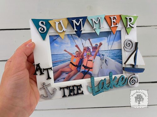 Summer at the Lake 4 x 6 Picture Frame - Summer Lake Life Photo Frame, Lake House Decor