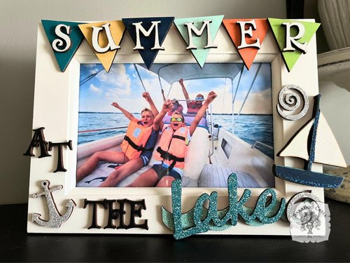 Summer at the Lake 4 x 6 Picture Frame - Summer Lake Life Photo Frame, Lake House Decor