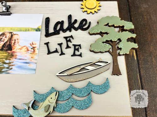 Lake Life Photo Frame - Attach 4" x 6" Picture with Clip