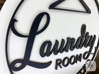 Round Laundry Room Sign - Humorous "Help Wanted" Wall Hanger for your Laundry Room