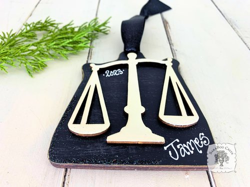 Lawyer Ornament - Personalized Law Scales of Justice Attorney Gift