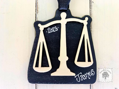 Lawyer Ornament - Personalized Law Scales of Justice Attorney Gift