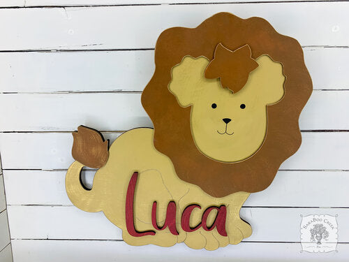 20" Lion Wall or Door Sign Personalized with Name