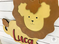 20" Lion Wall or Door Sign Personalized with Name