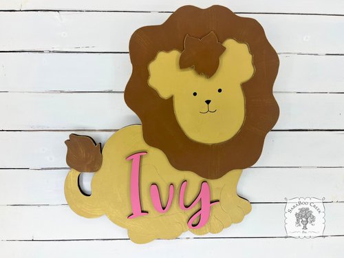 20" Lion Wall or Door Sign Personalized with Name