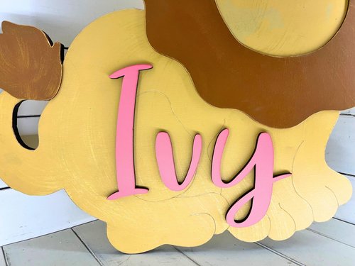 20" Lion Wall or Door Sign Personalized with Name