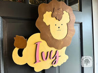 20" Lion Wall or Door Sign Personalized with Name