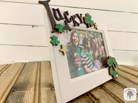 Lucky Irish 4" x 6" Picture Frame with Shamrocks - Cute St. Patrick's Decor or Irish Gift