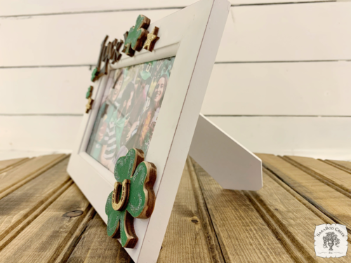 Lucky Irish 4" x 6" Picture Frame with Shamrocks - Cute St. Patrick's Decor or Irish Gift