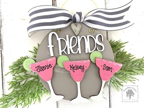 Margarita Disc Ornament - Personalized with 2 or 3 Margaritas for Girlfriends, Friends, Sisters, Family or Cheers Ornament