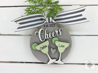 Margarita Disc Ornament - Personalized with 2 or 3 Margaritas for Girlfriends, Friends, Sisters, Family or Cheers Ornament