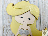 Mermaid Ornament - Personalized Little Girl Christmas Ornament for Brunette or Blonde Mermaild Lover