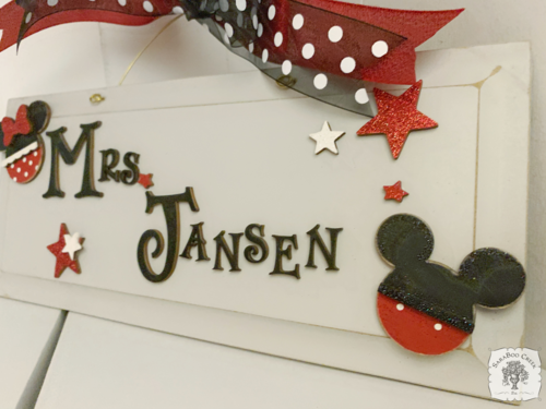 6" x 14" Mickey and Minnie Mouse Plaque - Personalized Disney Sign