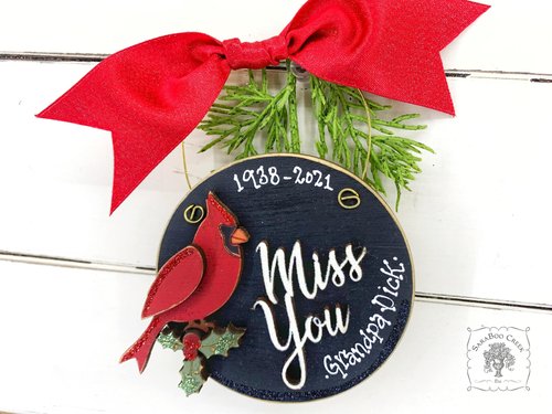 Miss You Cardinal Ornament - Personalized Memorial Ornament