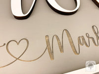 Mom Sign Customized with Engraved Children's Names/Hearts & Heart Border