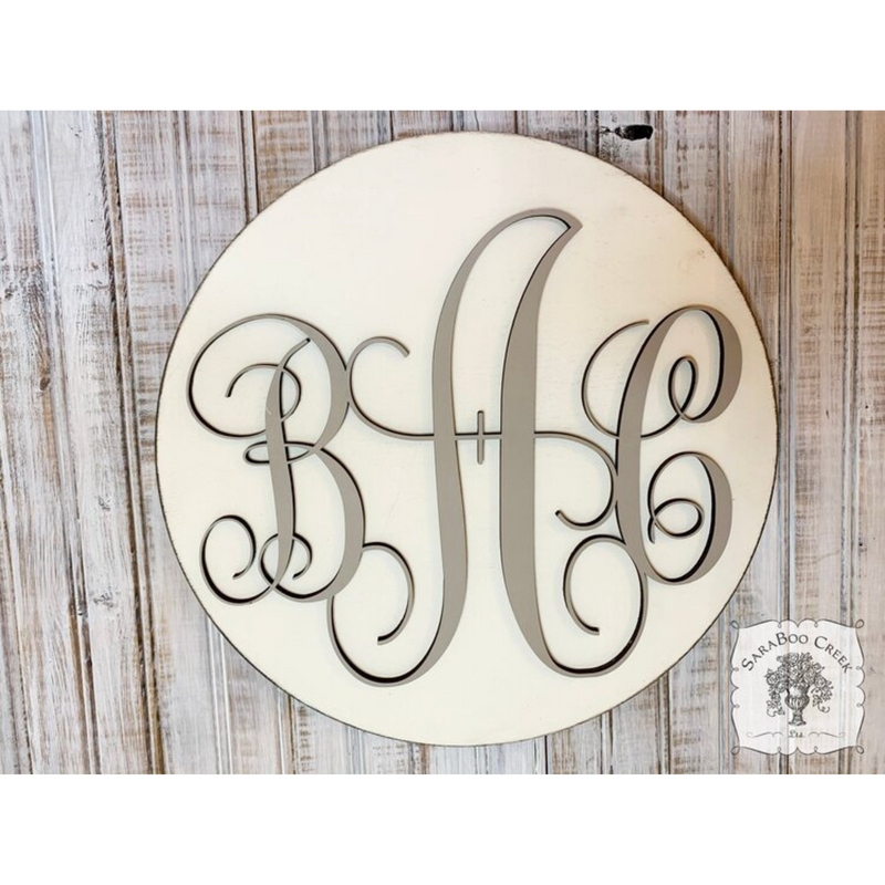 Fancy Monogram Round Sign