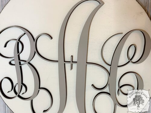 Fancy Monogram Round Sign