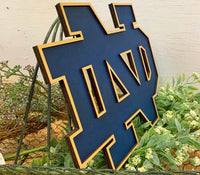 College / University School Sign - Notre Dame University 12" Logo Only; Handmade Wood