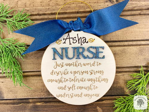 Nurse Ornament - Nurse Gift with Engraved Sentiment