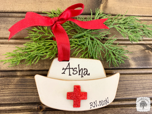 Nurse's Cap Ornament - Personalized Nurse Gift