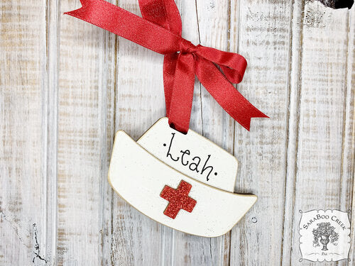 Nurse's Cap Ornament - Personalized Nurse Gift