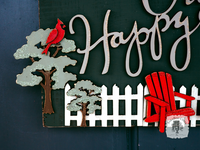 Our Happy Place Summer Door Sign - Cute Patio, Porch or Front Door Plaque