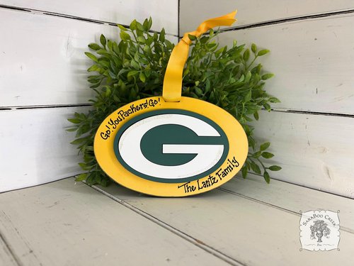 Green Bay Packers Logo Ornament - Personalizable Packers Football Team Fan Gift