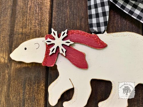 Polar Bear Ornament  - Personalized Arctic Animal Gift