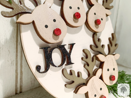 Five Reindeer Ornament - Personalized Family of 5 Deer Ornament