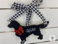 Retriever Dog Ornament - Personalized Retriever Silhouette in Black