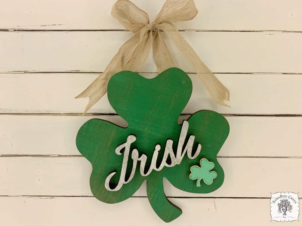 Rustic Word on Green Rustic Shamrock