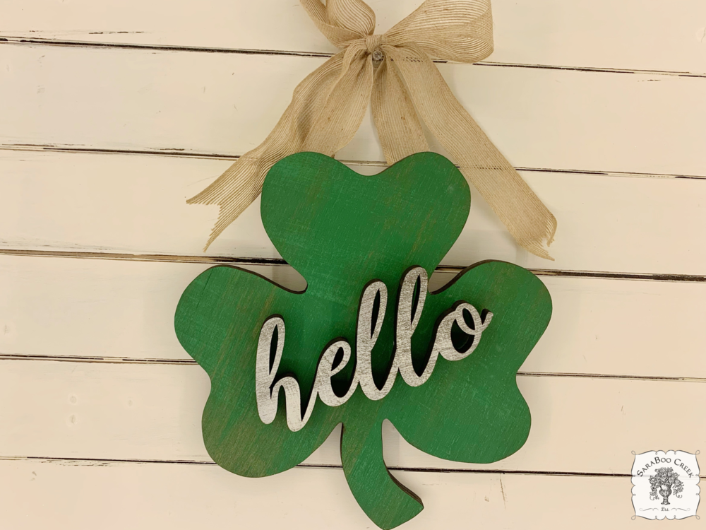 Rustic Word on Green Rustic Shamrock