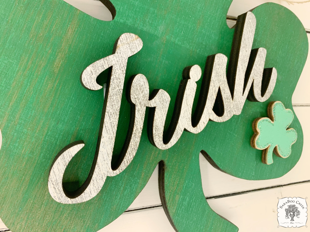 Rustic Word on Green Rustic Shamrock