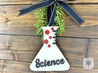 Science Ornament - Personalized Chemistry Beaker Ornament for Scientist, Science Teacher or Science Lover