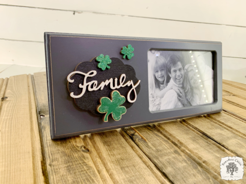 Irish "Family" Picture Frame with Shamrocks