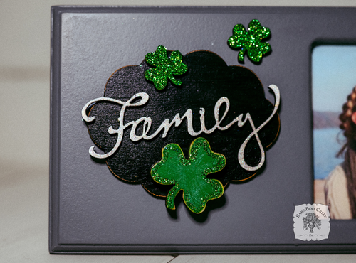 Irish "Family" Picture Frame with Shamrocks