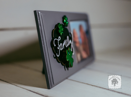 Irish "Family" Picture Frame with Shamrocks