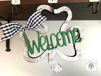 Rustic Welcome Shamrock Outline