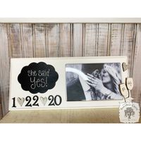 Engagement Picture Frame w/ Personalized Message of your choice & Engaged Date